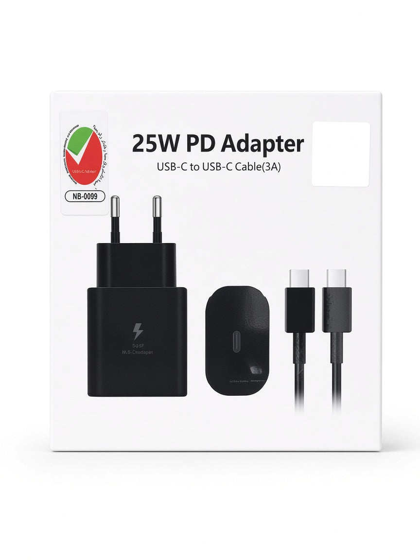Chargeur Rapide 25W PD – Compatible avec les téléphones Samsung