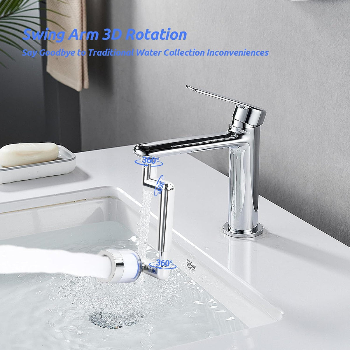 💧 RALLONGE METALIQUE DE ROBINET PIVOTANTE 1080° 🚰