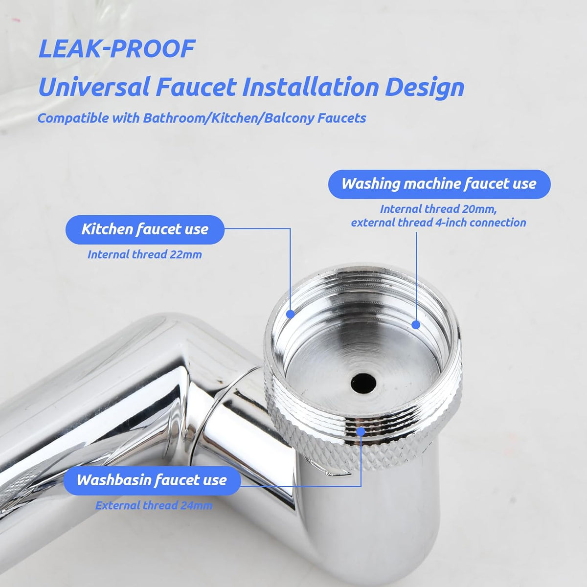 💧 RALLONGE METALIQUE DE ROBINET PIVOTANTE 1080° 🚰