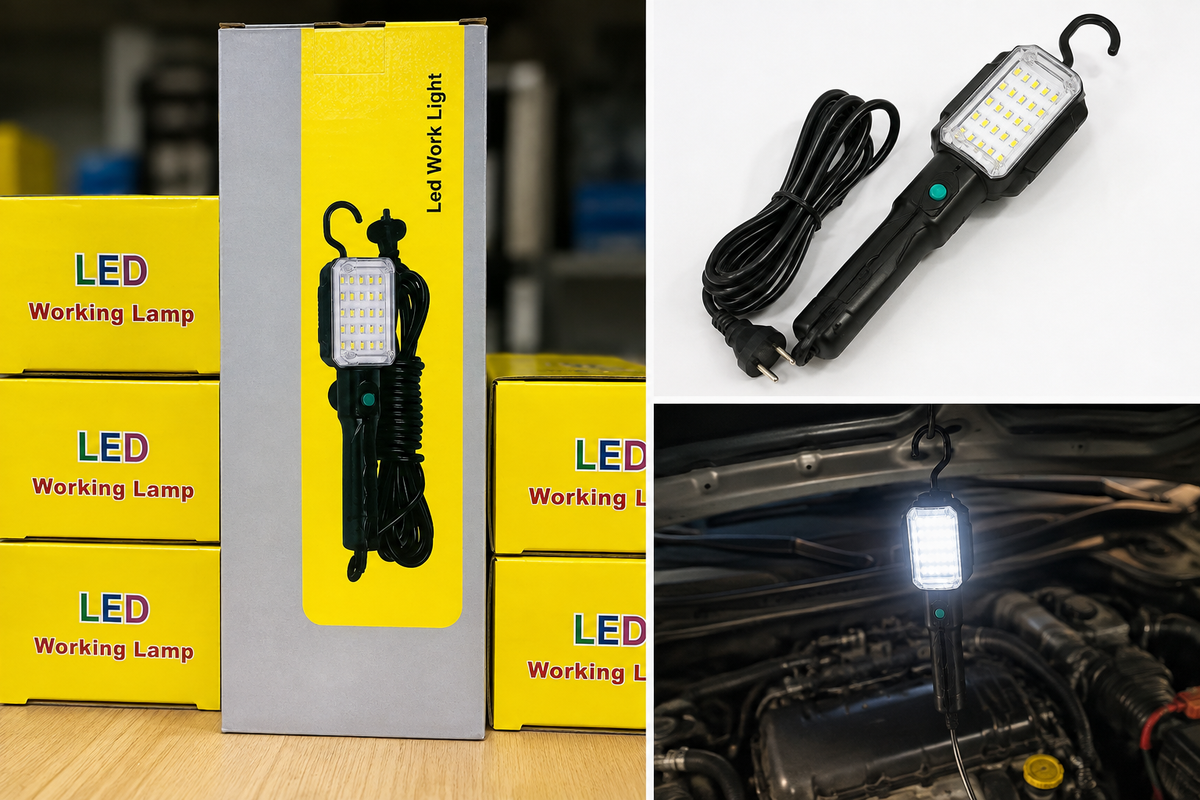 Lampe LED de Travail avec Crochet – Éclairez Chaque Recoin ! 💡🔧