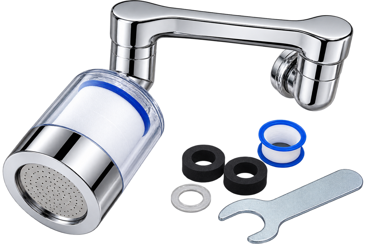 💧 RALLONGE METALIQUE DE ROBINET PIVOTANTE 1080° 🚰